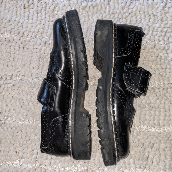 Demonia black leather vintage MaryJane shoes 7.5 - Picture 3 of 6